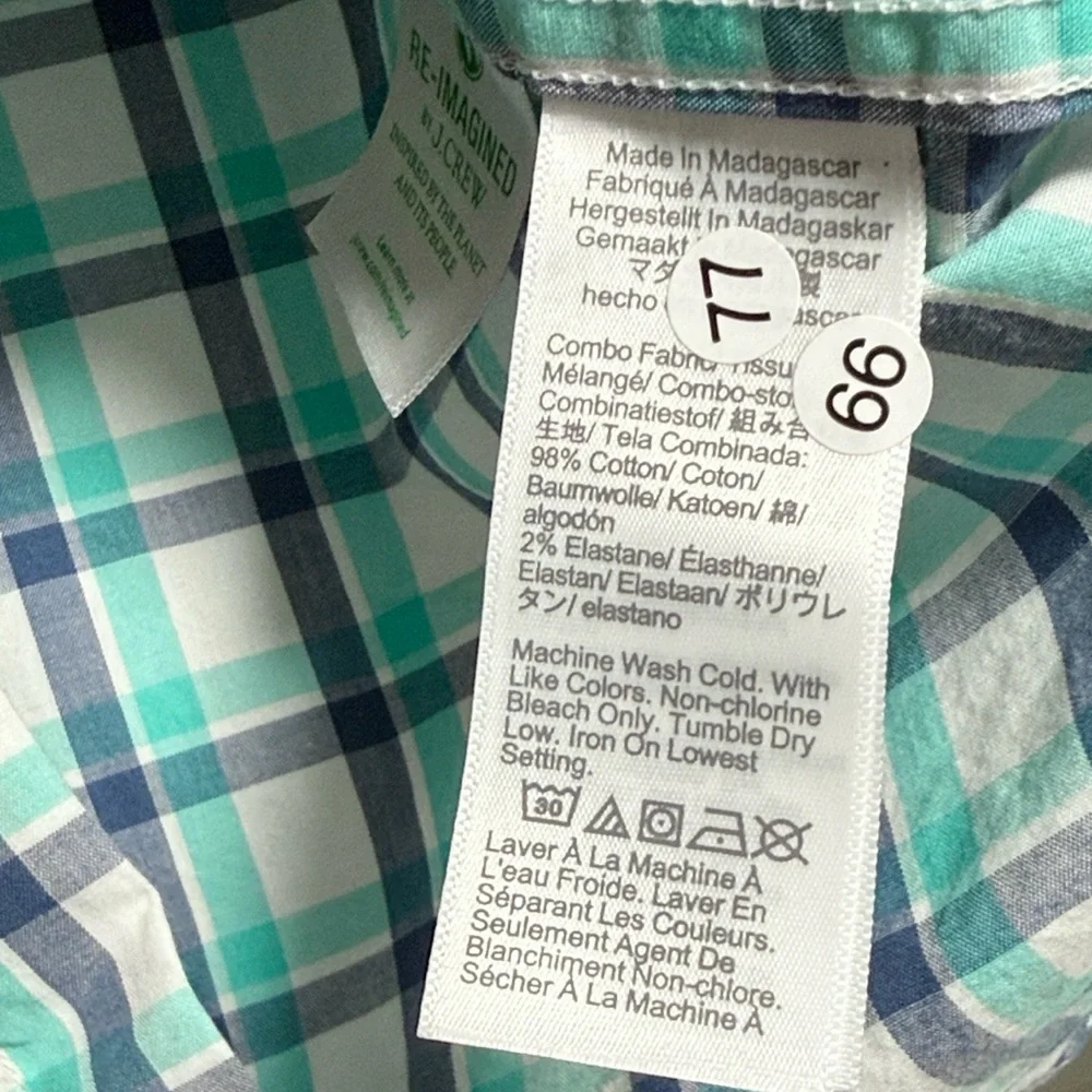 J. Crew Slim Flex Washed Plaid Button Shirt